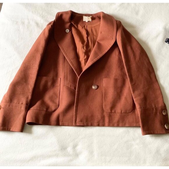 Sezane ALVIN JACKET Hazelnut size38 US 6 brown cotton blazer bust45 - Picture 3 of 6